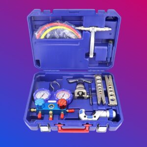 Refrigeration or HVAC manifold and flaring tool kit